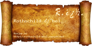 Rothschild Ábel névjegykártya